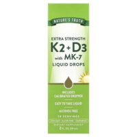 K2 и D3 с MK-7 в виде капель, 59 мл (2 жидк. унции) — Nature's Truth