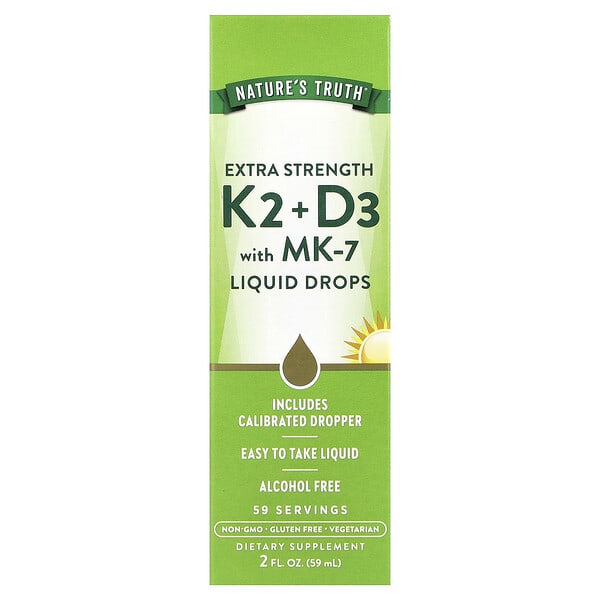 nth11724_v_46.jpg K2 и D3 с MK-7 в виде капель, 59 мл (2 жидк. унции) — Nature's Truth