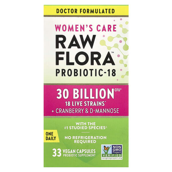 nth12366_v_20.jpg Women's Care, пробиотик-18 RAW Flora™, 33 веганские капсулы — Nature's Truth