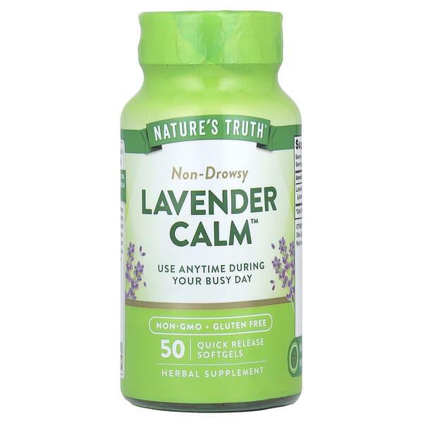 nth12386_v_8.jpg Lavender Calm™, 50 капсул быстрого высвобождения (80 мг в каждой капсуле) — Nature's Truth