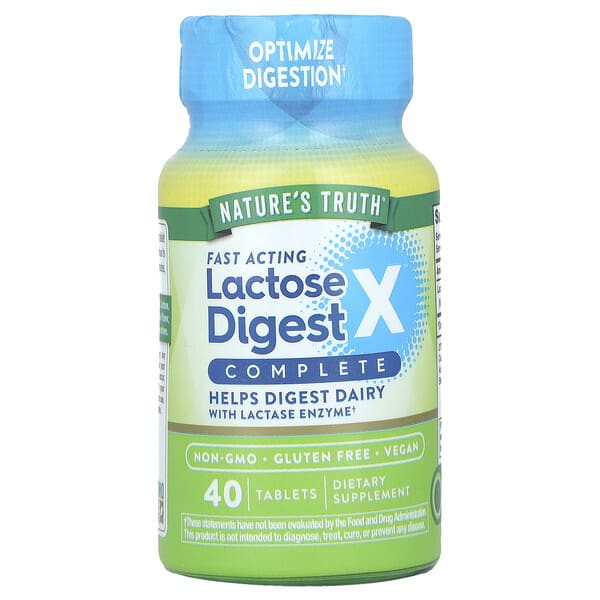 nth12388_v_8.jpg Fast Lactose Digest X™ Complete, 40 таблеток (90 мг на таблетку) — Nature's Truth