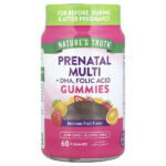 Prenatal Multi + DHA, жевательные мармеладки с фолиевой кислотой, вкусные фрукты, 60 жевательных таблеток — Nature's Truth