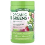 Organic Greens+, органическая зелень, с клубникой и киви, 147 г (5,18 унции) — Nature's Truth