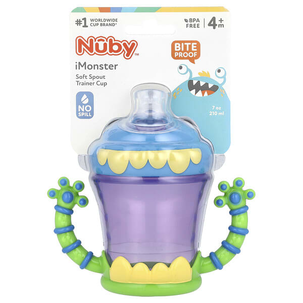 nub22040_v_8.jpg iMonster Grip N 'Sip Cup, от 4 месяцев, 210 мл (7 унций) — Nuby