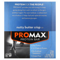 Promax Protein Bar, хрустящий с ореховой пастой, 12 батончиков по 75 г (2,64 унции) — NuGo Nutrition