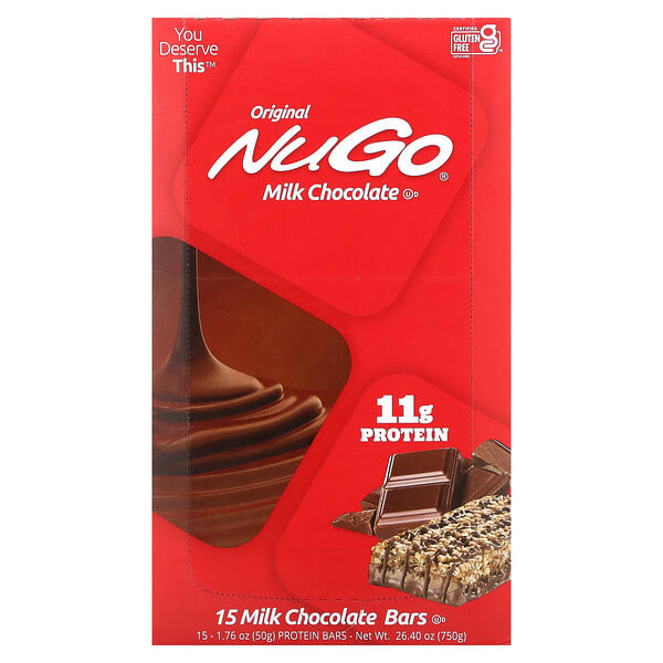 nug50103_v_22.jpg Original Bar, молочный шоколад, 15 батончиков, 50 г (1,76 унции) — NuGo Nutrition