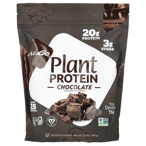 nug92102_v_2.jpg Plant Protein, Chocolate, 2 lbs (907 g) — NuGo Nutrition