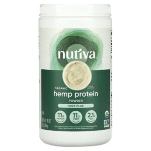 Порошок из органического конопляного протеина, Fiber Plus, 454 г (1 фунт) — Nutiva