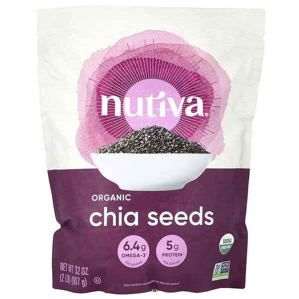 nut10536_v_27.jpg Органические семена чиа, черные, 907 г (2 фунта) — Nutiva