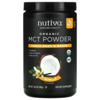 органические MCT в виде порошка, со вкусом ванили, 300 г (10,6 унций) — Nutiva
