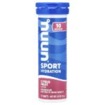 Sport Hydration, шипучий электролитный напиток, цитрус, 10 таблеток, 53 г (1,8 унции) — Nuun