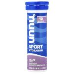 Sport Hydration, шипучие таблетки для приготовления напитка с электролитами, со вкусом винограда, 10 таблеток — Nuun