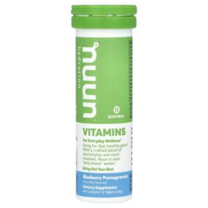 Hydration, витамины, шипучий напиток, голубика и гранат, 12 таблеток — Nuun