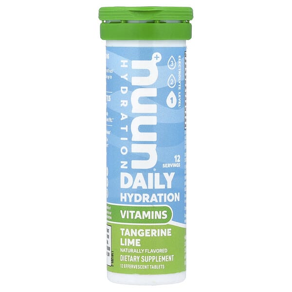 nuu02168_v_28.jpg Daily Hydration, витамины, мандарин и лайм, 12 шипучих таблеток — Nuun