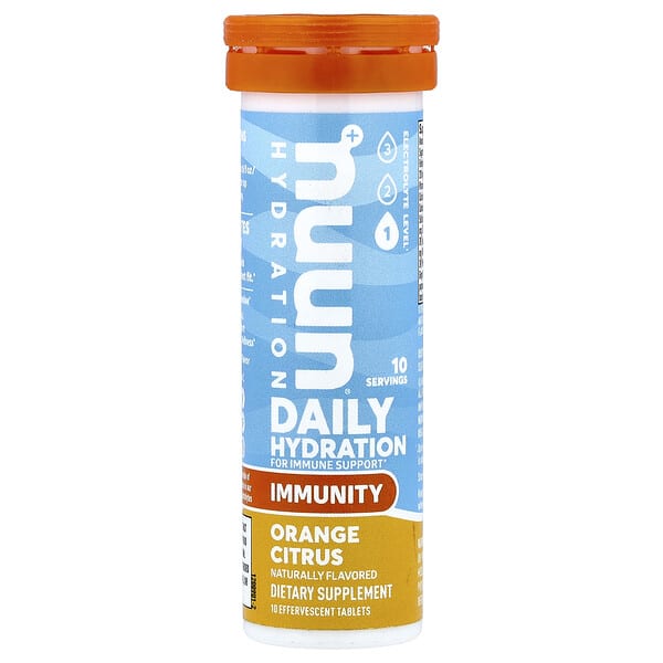 nuu02204_v_40.jpg Hydration, Immunity, Шипучая добавка для иммунитета, апельсин и цитрус, 10 таблеток — Nuun