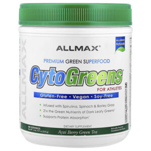 CytoGreens, зеленый суперпродукт премиального качества для спортсменов, зеленый чай с ягодами асаи, 535 г (1,2 фунта) — ALLMAX
