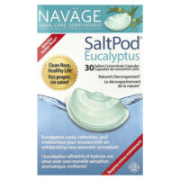 Navage, Nasal Care, солевой раствор для промывания носа, SaltPod®, эвкалипт, 30 капсул с солевым концентратом