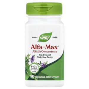 Alfa-Max®, концентрат из люцерны, 100 веганских капсул — Nature's Way