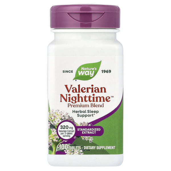 nwy06640_v_80.jpg Valerian Nighttime™, 100 таблеток — Nature's Way