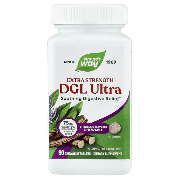 nwy09101_v_56.jpg DGL Ultra, с шоколадным вкусом, 90 жевательных таблеток — Nature's Way