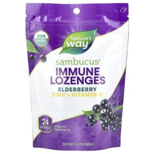 Sambucus®, бузина, пастилки для иммунитета, оригинальная бузина, 24 пастилки — Nature's Way