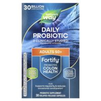 Fortify®, пробиотик для ежедневного приема, для взрослых старше 50 лет, 30 млрд КОЕ, 30 капсул с отсроченным высвобождением — Nature's Way