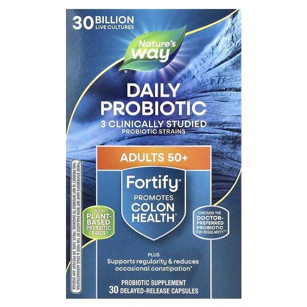 nwy10293_v_72.jpg Fortify®, пробиотик для ежедневного приема, для взрослых старше 50 лет, 30 млрд КОЕ, 30 капсул с отсроченным высвобождением — Nature's Way