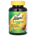 Alive!, комплекс витаминов группы B, со вкусом манго, 60 жевательных таблеток — Nature's Way