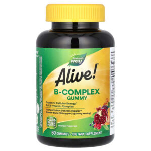 Alive!, комплекс витаминов группы B, со вкусом манго, 60 жевательных таблеток — Nature's Way