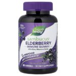 Sambucus®, жевательная добавка для укрепления иммунитета, со вкусом бузины, 60 жевательных таблеток — Nature's Way