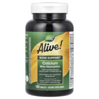 Alive!, кальций, максимальное усвоение, 180 таблеток — Nature's Way