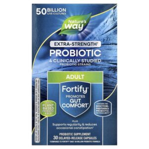 Fortify®, пробиотик, для взрослых, 50 млрд, 30 капсул с отсроченным высвобождением — Nature's Way