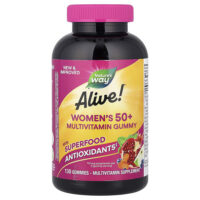 Alive!®, мультивитаминные жевательные таблетки для женщин старше 50 лет, со вкусом ягодного ассорти, 130 жевательных таблеток — Nature's Way