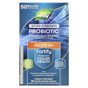 Fortify®, пробиотик, для взрослых старше 50 лет, 50 млрд, 30 капсул с отсроченным высвобождением — Nature's Way