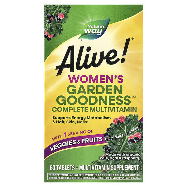 nwy12111_v_67.jpg комплекс мультивитаминов для женщин от Alive!® Garden Goodness™, 60 таблеток — Nature's Way