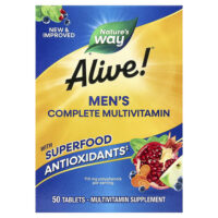 Alive !, мультивитаминный комплекс для мужчин, 50 таблеток — Nature's Way