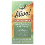 Alive! Max3 Daily, мультивитаминный комплекс, без добавления железа, 90 таблеток — Nature's Way