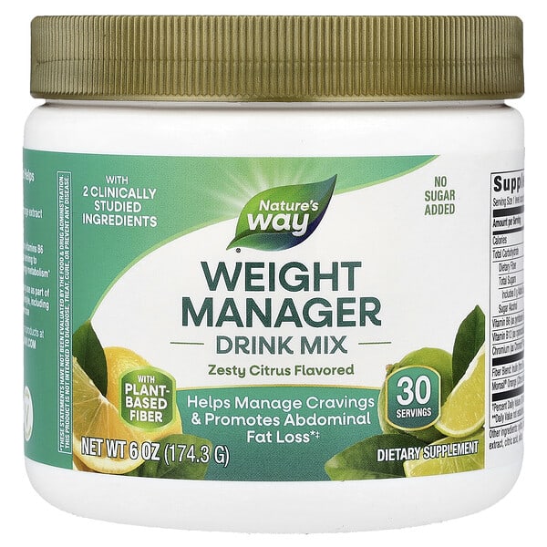 nwy14989_v_8.jpg Смесь для напитков Weight Manager, пикантные цитрусовые, 174,3 г (6 унций) — Nature's Way