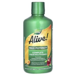 Alive! полный комплекс мультивитаминов в жидкой форме, максимальная эффективность, цитрусовый вкус, 900 мл — Nature's Way