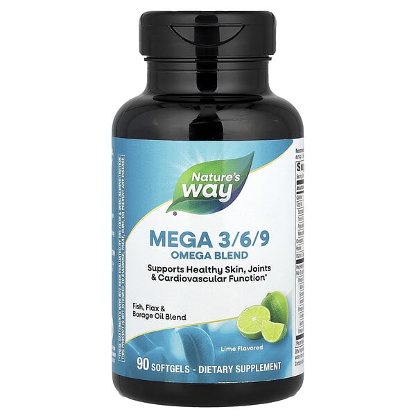 nwy15440_v_24.jpg Mega 3/6/9, смесь омега, со вкусом лайма, 90 мягких таблеток — Nature's Way