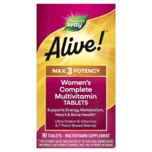 Alive!® Max 3 Potency, комплекс мультивитаминов для женщин, 90 таблеток — Nature's Way