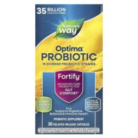 Optima® Probiotic, Fortify®, для кишечника, 35 млрд, 30 капсул с отсроченным высвобождением — Nature's Way
