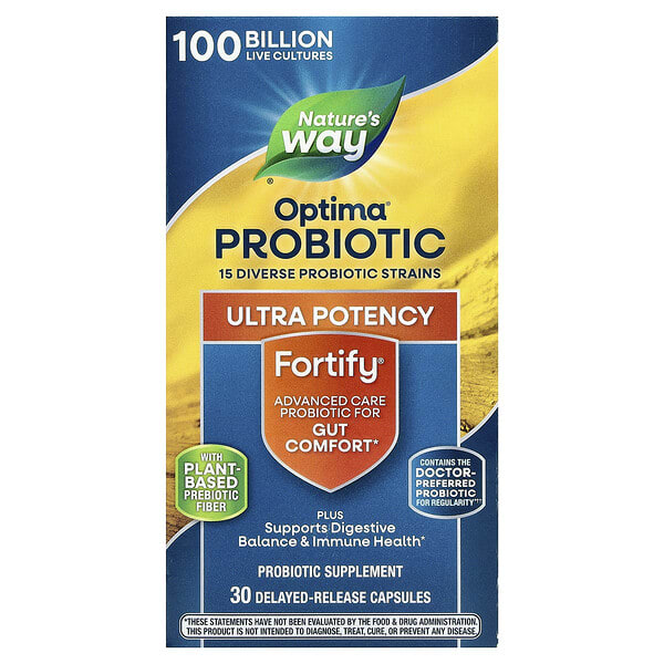 nwy15784_v_22.jpg Fortify®, пробиотик Optima®, 30 капсул с отсроченным высвобождением — Nature's Way
