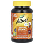 Alive!, мультивитамины премиального качества для детей, со вкусом вишни, винограда и апельсина, 90 жевательных таблеток — Nature's Way