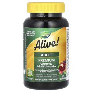 Alive! жевательный мультивитамин для взрослых, фруктовый вкус, 90 жевательных мармеладок — Nature's Way