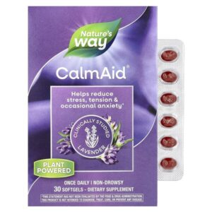 CalmAid, клинически изученная лаванда, 80 мг, 30 мягких таблеток — Nature's Way