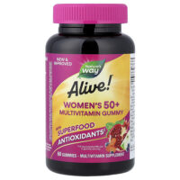 Alive!® жевательные мармеладки для женщин старше 50 лет, ягодное ассорти, 60 жевательных таблеток — Nature's Way