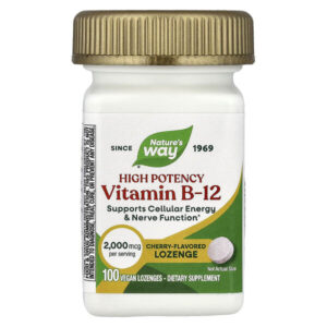 витамин B12, вишня, 100 веганских пастилок — Nature's Way