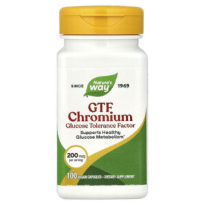 хром (GTF), 200 мкг, 100 веганских капсул — Nature's Way