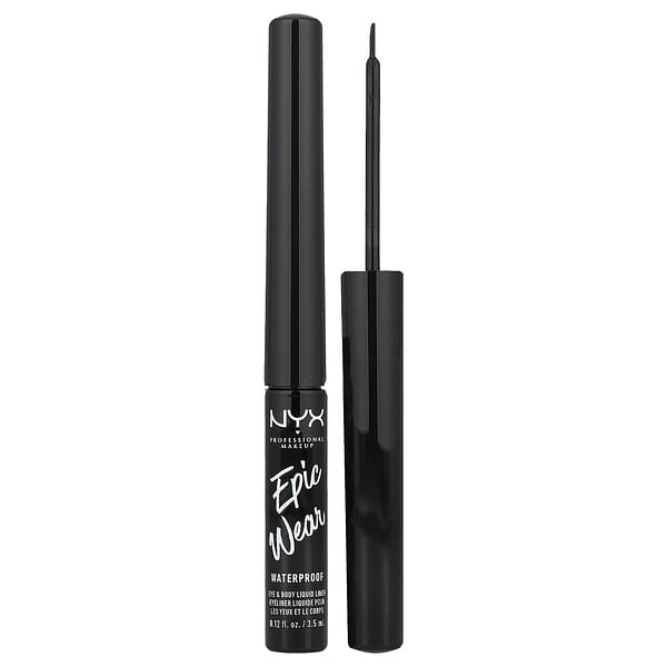 nyx19714_v_21.jpg Epic Wear, водостойкая жидкая подводка для глаз и тела, 01 черная, 3,5 мл (0,12 жидк. Унции) — NYX Professional Makeup